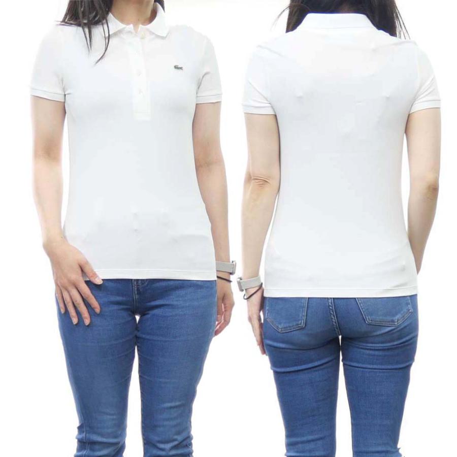 LACOSTE（ラコステ） レディース ポロシャツ DF3443 ホワイト ゴルフ