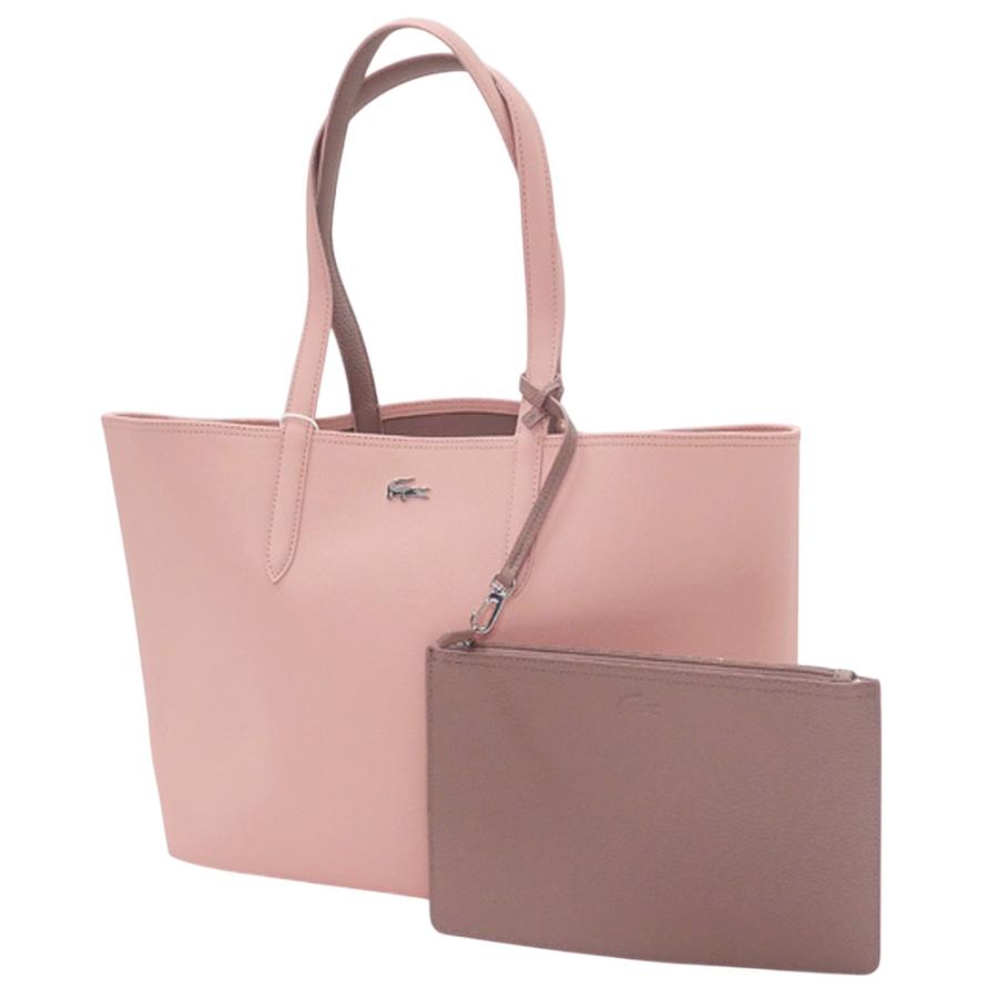 LACOSTE ラコステ バッグ レディース リバーシブルトートバッグ NF2142AA ピンク×ブラウン LACOSTE（ラコステ） レディースリバーシブルトートバッグ NF2142AA