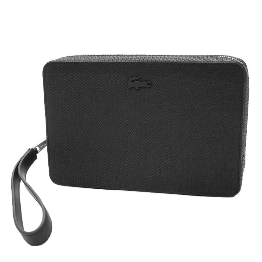 Fran♡ LACOSTE ラコステ ウェストバッグ 本革 黒 LACOSTE（ラコステ） ウエストポーチ 「LACOSTE」SLIM VERTICAL CAMERA