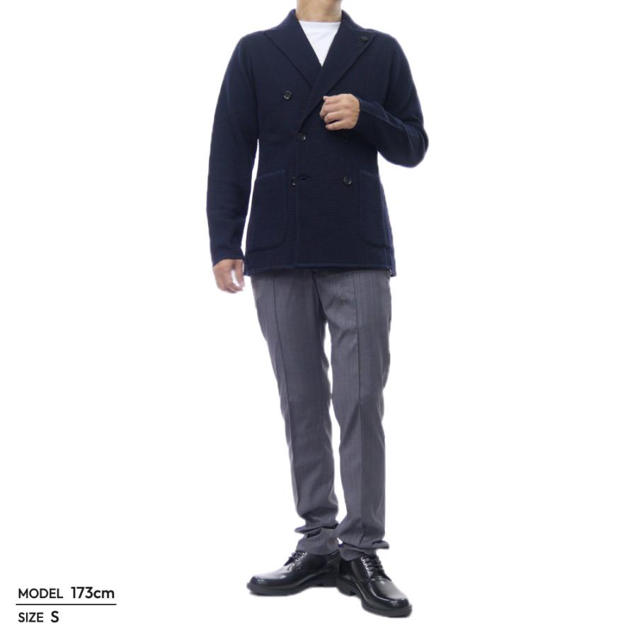 LARDINI ラルディーニ メンズダブル6Bニットジャケット CNLJM57 AA65001 ネイビーの画像