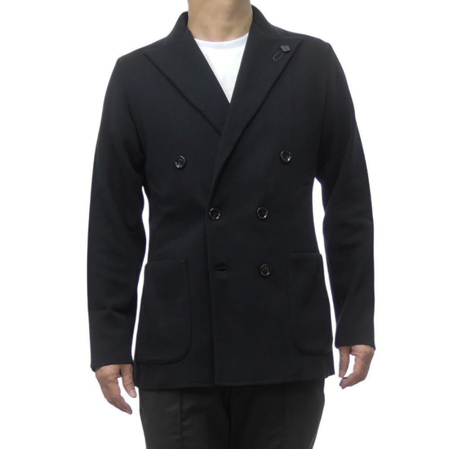 セールSS LARDINI ラルディーニ ジャケット メンズ コットン 綿100％ ニット ダブル6Bジャケット ESLJM57 ES64002 カーディガン 上品 ブランド カジュアル きれいめ ブラック LARDINI（ラルディーニ） メンズダブル6Bニットジャケット ESLJM57
