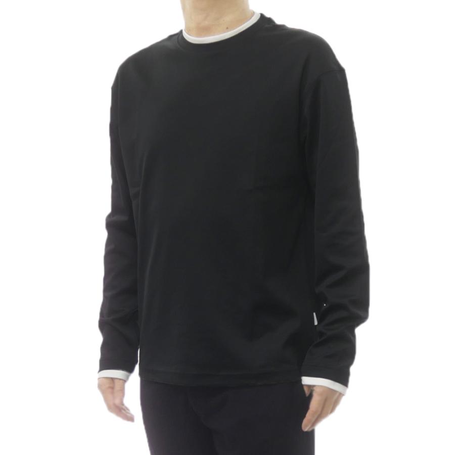 【美品】　近年　ラルディーニ　ニットT　コットン　クルーネック　薄手　48 LARDINI（ラルディーニ） メンズクルーネックロングTシャツ PALTML41