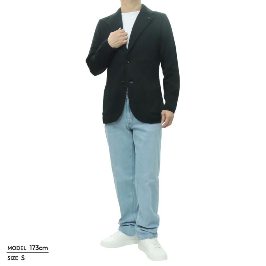 LARDINI ラルディーニ メンズシングル2Bニットジャケット CNCLJM56 PA66004 ブラック 2026春夏新作の画像
