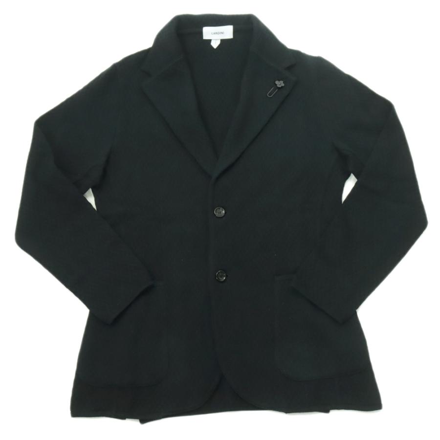 LARDINI ラルディーニ メンズシングル2Bニットジャケット CNCLJM56 PA66004 ブラック 2026春夏新作の画像
