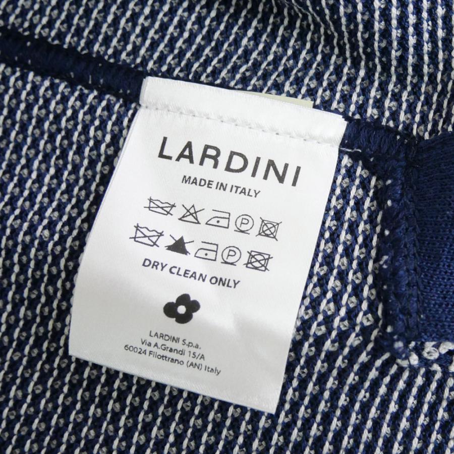 LARDINI ラルディーニ メンズシングル2Bニットジャケット CNCLJM56 CN64011 ネイビー×ホワイト 2026春夏新作の画像
