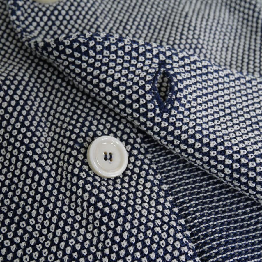 LARDINI ラルディーニ メンズシングル2Bニットジャケット CNCLJM56 CN64011 ネイビー×ホワイト 2026春夏新作の画像