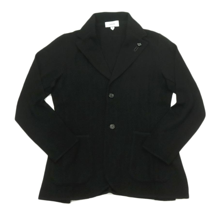 LARDINI ラルディーニ メンズシングル2Bニットジャケット CNCLJM56 PA66008 ブラック 2026春夏新作の画像