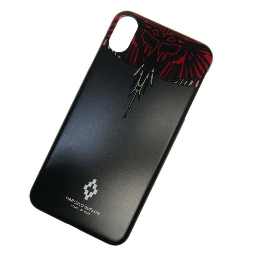 MARCELO BURLON マルセロバーロン iPhone XS Max対応ケース GEOMETRIC WINGS XS MAX CASE / CMPA012F19008079 ブラック×レッド｜tre-style