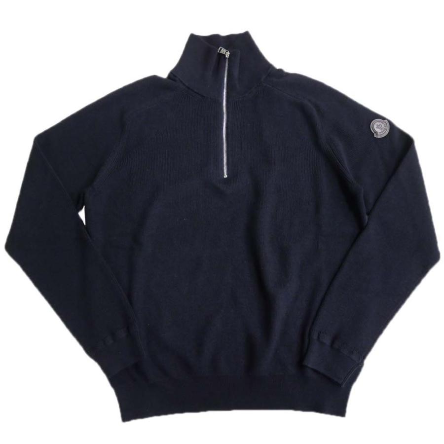 【モンクレール】美品❣️ＭＯＮＣＬＥＲ　薄生地セーター モンクレールネイビー ジッパー付き セーター