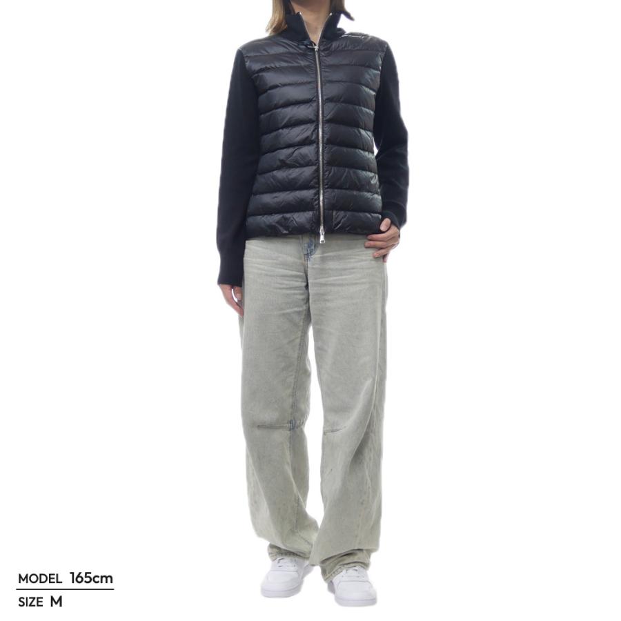 モンクレール　レディース　ニットダウン MONCLER (モンクレール) ダウン切り替え フルジップ ニット ブルゾン