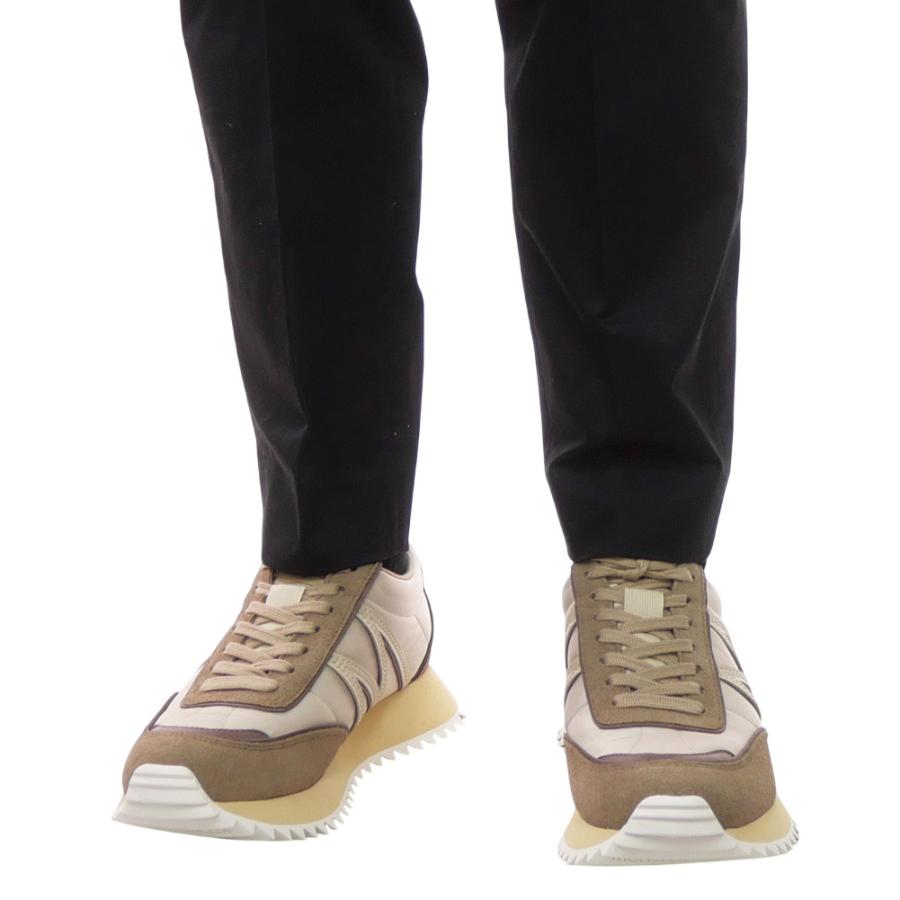 MONCLER モンクレール メンズローカットスニーカー 4M00210 M4156 / PACEY ベージュ×ライトブラウンの画像