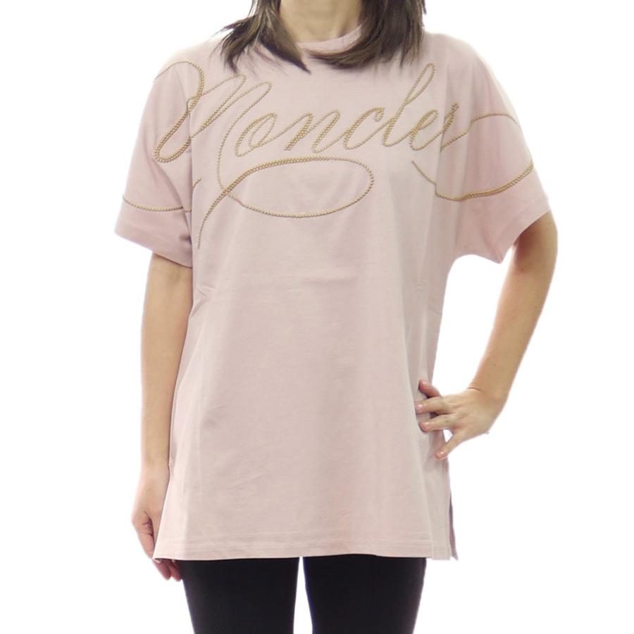 モンクレール Tシャツ レディース 半袖 カットソー クルーネック ピンク GIROCOLLO MONCLER 【送料無料】 MONCLER（モンクレール） レディースクルーネックTシャツ 8C00003