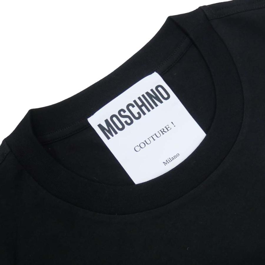 MOSCHINO COUTURE モスキーノクチュール メンズクルーネックTシャツ ZPA0701 7040 ブラック｜tre-style｜03