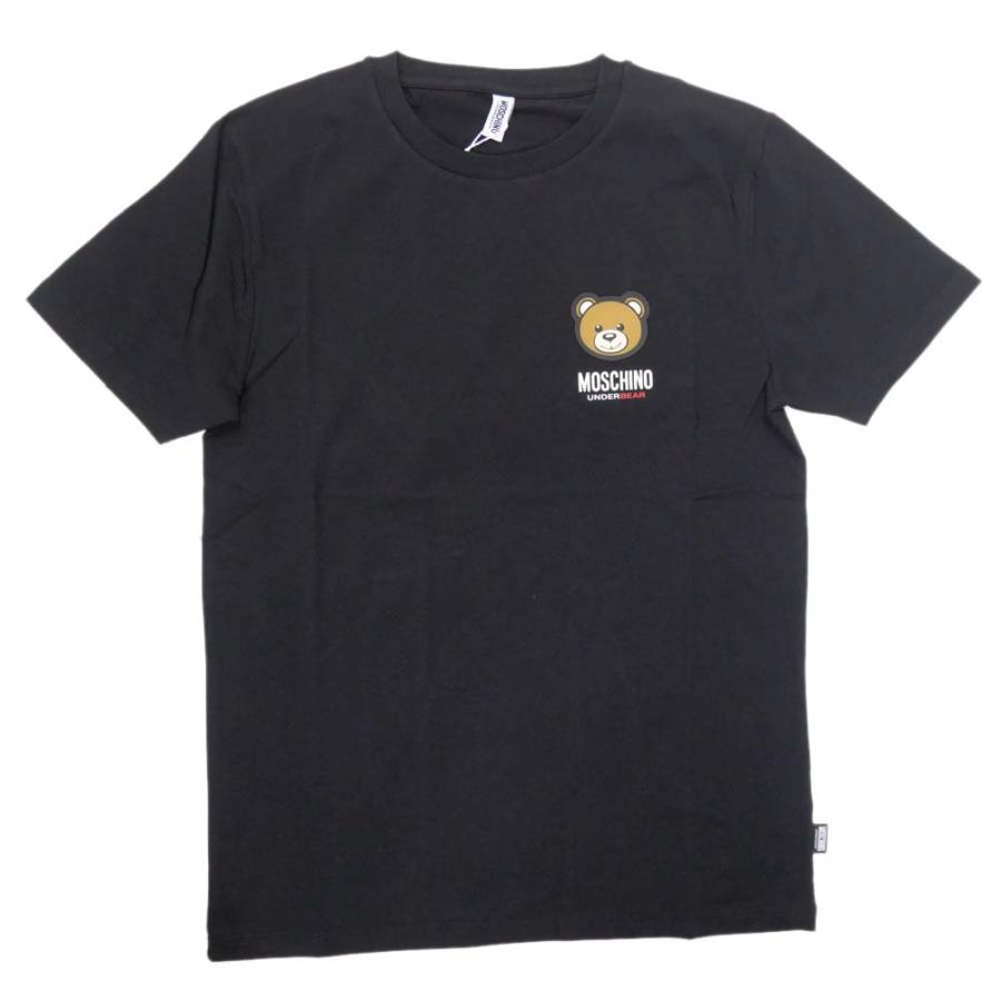 旧作お買い得セール！ MOSCHINO UNDERWEAR モスキーノアンダーウェア Tシャツ メンズ 半袖 クルーネック V1A0788 4410 ブラック MOSCHINO（モスキーノ） MOSCHINO UNDERWEAR モスキーノアンダーウェア