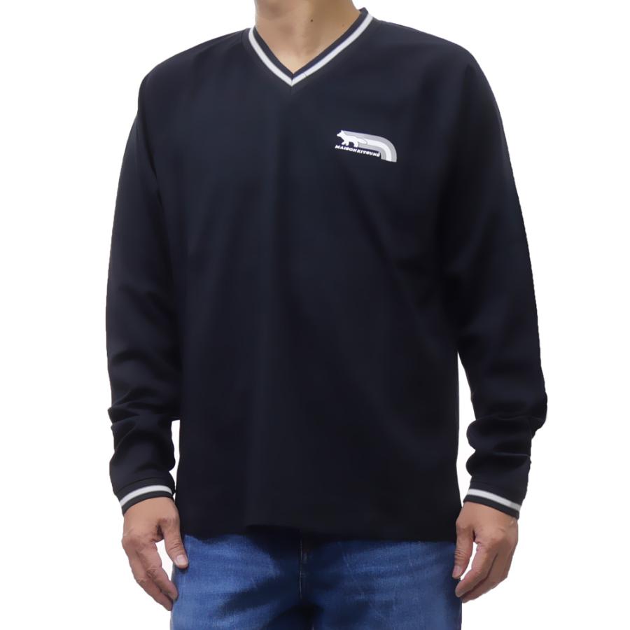 MAISON KITSUNE メゾンキツネ メンズVネックロングTシャツ MAISON KITSUNE メゾンキツネ メンズVネックロングTシャツ