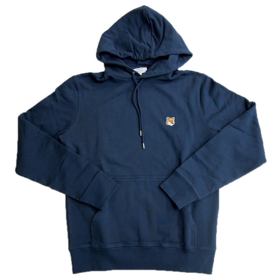 旧作お買い得セール！ MAISON KITSUNE メゾンキツネ パーカー メンズ プルオーバー コットン 綿100％ LM00702 KM0001 / FOX HEAD PATCH REGULAR HOODIE ネイビー MAISON KITSUNE（メゾン キツネ） メンズプルオーバーパーカー LM00702