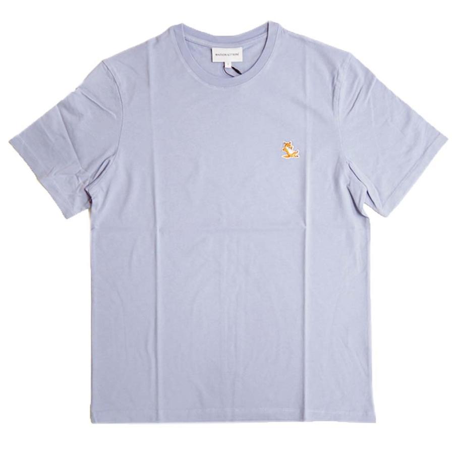 【MAISON KITSUNE】水色ロゴ刺繍Tシャツ メンズ MAISON KITSUNE メゾンキツネ メンズクルーネックTシャツ