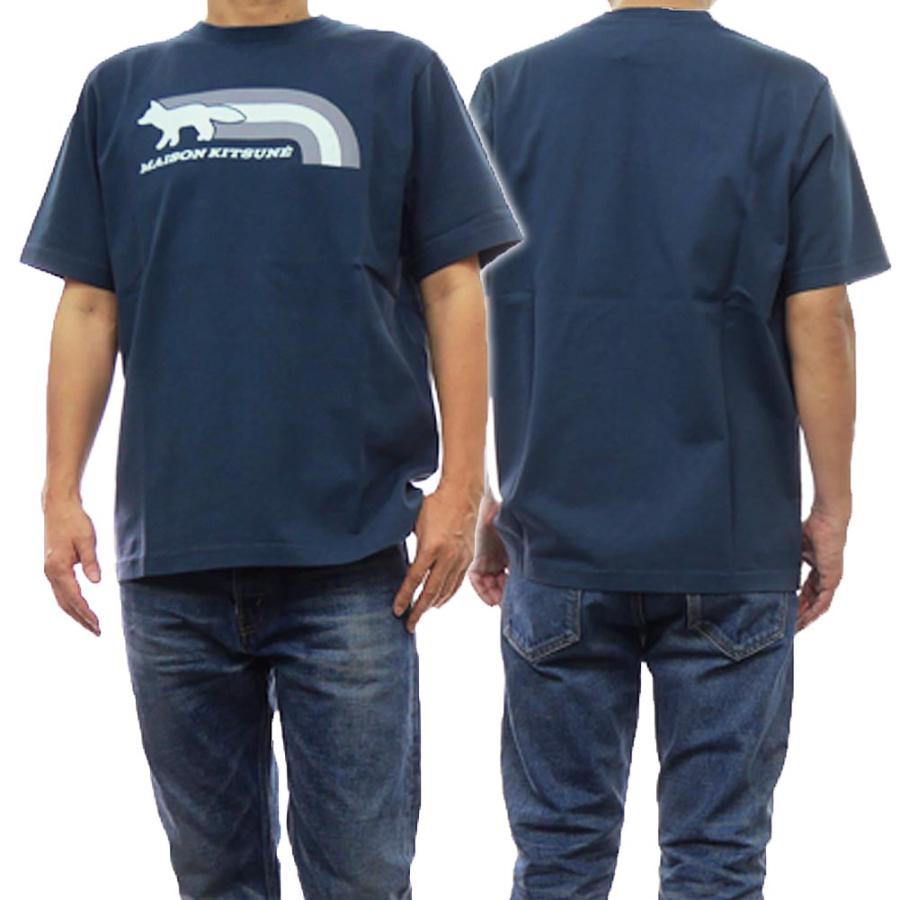 Tシャツ・カットソー Maison Kitsune Unisex Flash Fox Comfort Tee Navy BOLD FOX HEAD PATCH COMFORT TEE-SHIRT | Maison Kitsuné