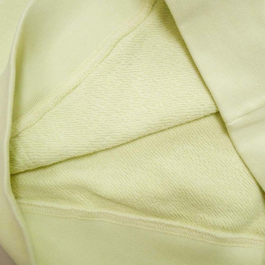 メゾンキツネ メンズパイル地プルオーバーパーカー パステルイエロー MAISON KITSUNE メゾンキツネ メンズパイル地プルオーバー