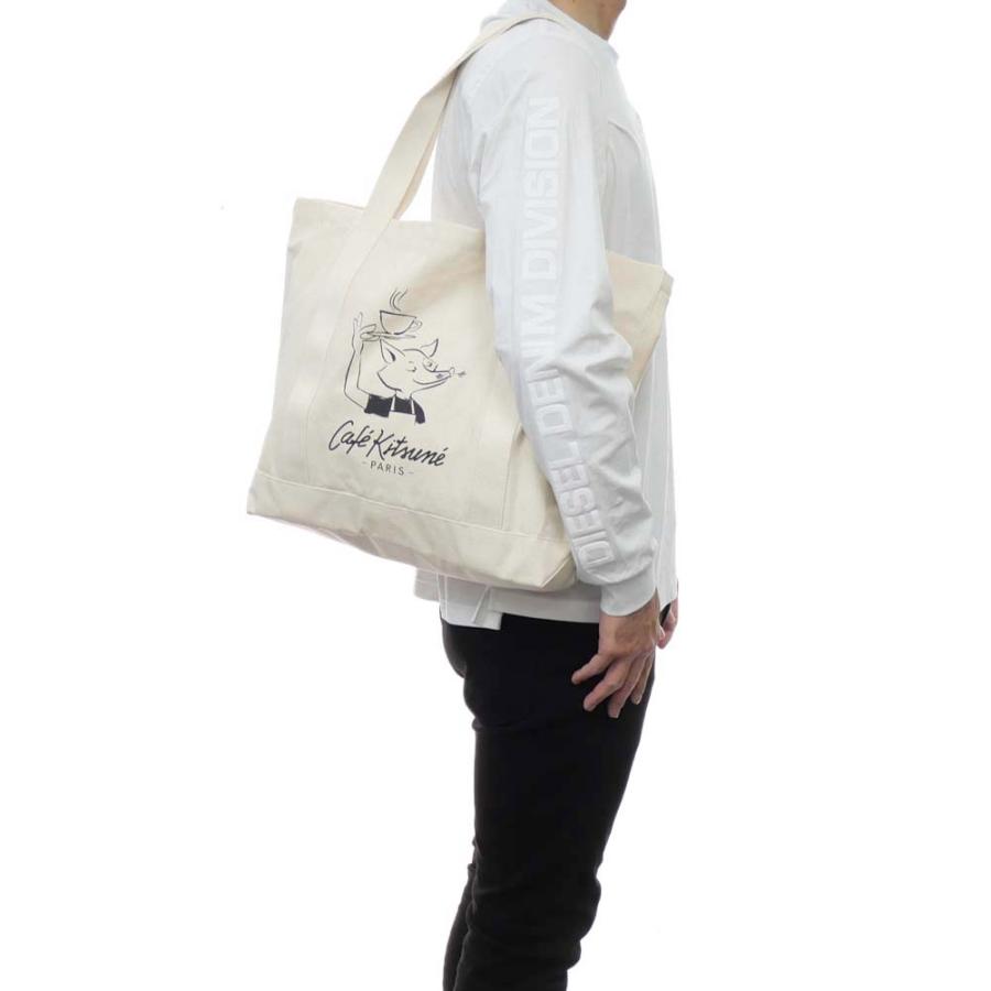 MAISON KITSUNE メゾンキツネ トートバッグ SPCKNPMU05101 / CAFE KITUNE FOX TOTE BAG オフホワイト /2024春夏新作｜tre-style｜02