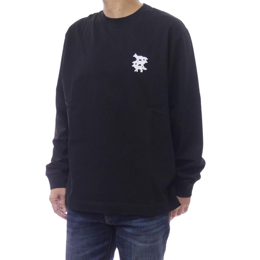 MAISON KITSUNE メゾンキツネ Tシャツ メンズ 長袖 クルーネック ロンT PM00104 KJ0119 / STUNT FOX LONG SLEEVE TEE-SHIRT ブラック MAISON KITSUNE（メゾン キツネ） メンズクルーネックロングTシャツ