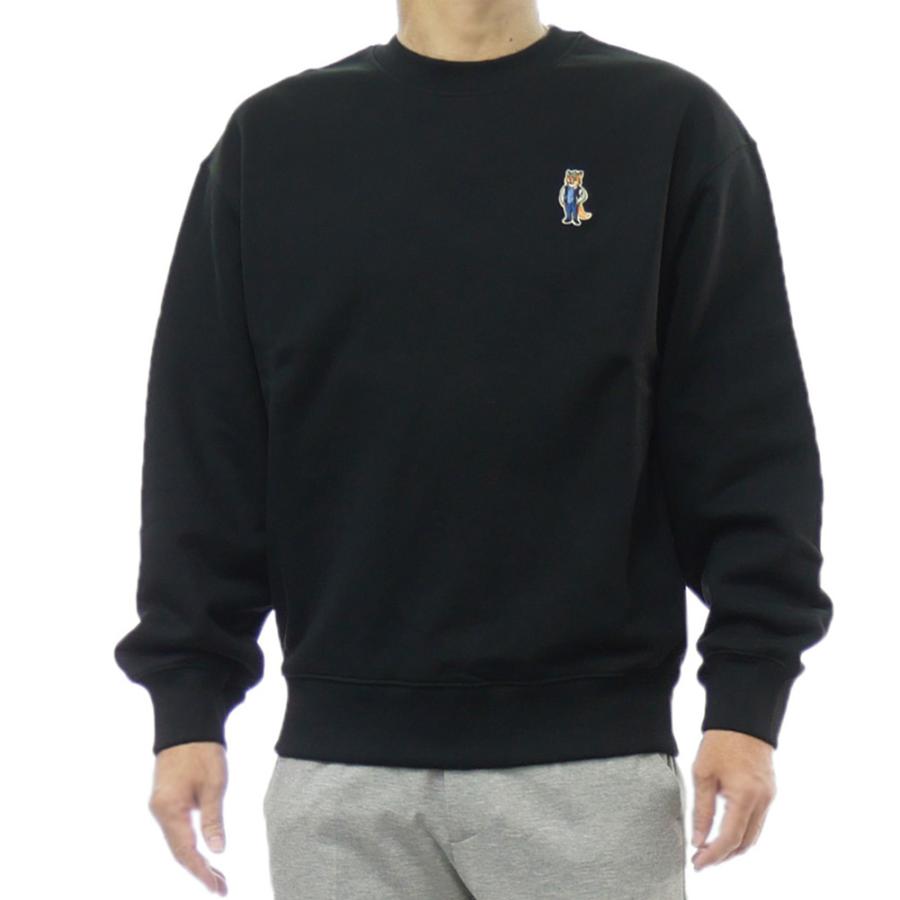MAISON KITSUNE メゾンキツネ トレーナー メンズ コットン 綿100％ PM00310 KM0341 / DRESSED FOX COMFORT SWEATSHIRT ブラック MAISON KITSUNE（メゾン キツネ） メンズトレーナー PM00310 KM0341