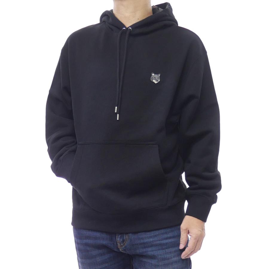 MAISON KITSUNE メゾンキツネ パーカー メンズ プルオーバー PM00703 KM0341 / FOX HEAD COMFORT HOODIE ブラック MAISON KITSUNE（メゾン キツネ） メンズプルオーバーパーカー PM00703