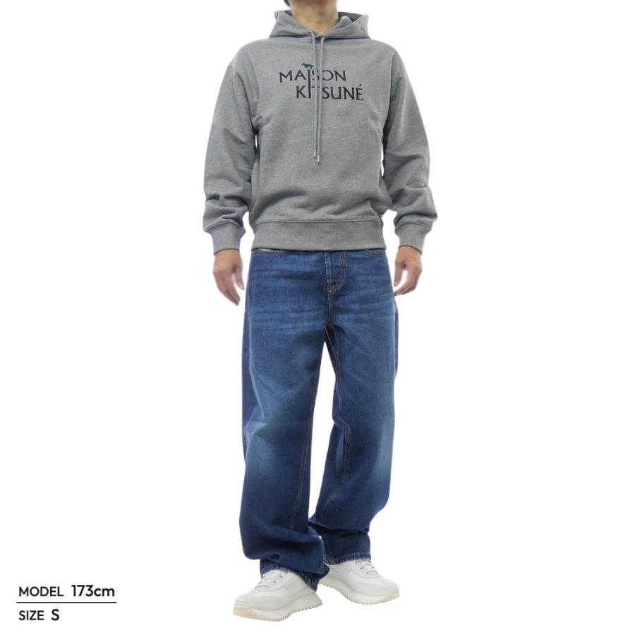 MAISON KITSUNE メゾンキツネ パーカー メンズ プルオーバー コットン 綿100％ PM00701 KM0341 / MAISON KITSUNE PILLAR COMFORT HOODIE グレー MAISON KITSUNE（メゾン キツネ） メンズプルオーバーパーカー PM00701