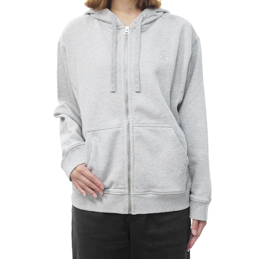 MAISON KITSUNE メゾンキツネ レディース ジップアップスウェット NW00702 KM0341 / BABY FOX ZIPPED FOODIE ライトグレー MAISON KITSUNE（メゾン キツネ） レディースジップアップスウェット