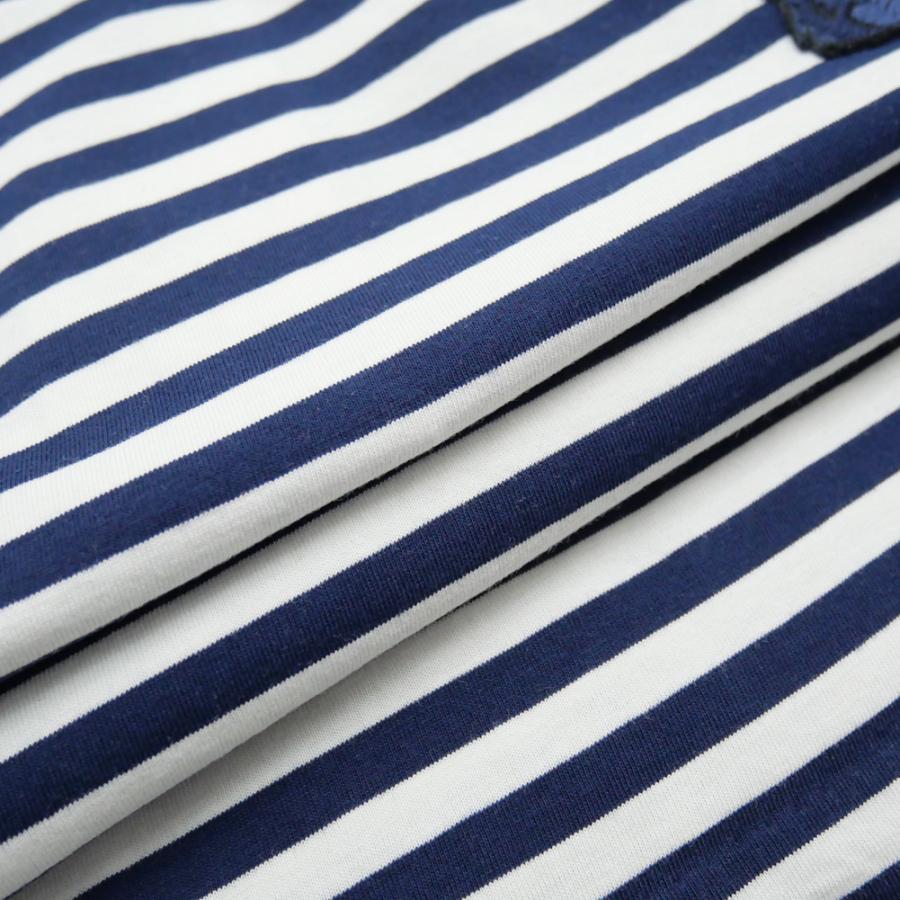 SALE！MAISON KITSUNÉ ストライプ Tシャツ S Maison Kitsune Navy and White Long Sleeve Striped Tricolor