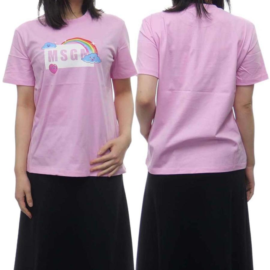 MSGM エムエスジーエム レディースクルーネックTシャツ 3041MDM169 217298 ビンク