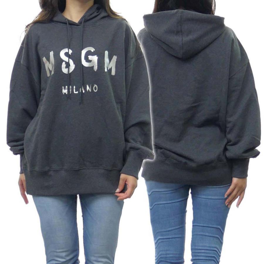 旧作お買い得セール！ MSGM エムエスジーエム パーカー レディース プルオーバー コットン 綿100％ 2000MDM515 200003 グレー MSGM（エムエスジーエム） レディースプルオーバーパーカー 2000MDM515