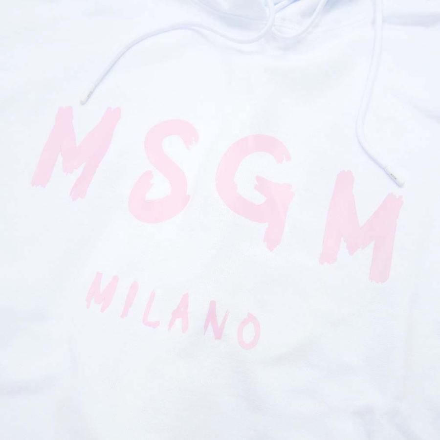 旧作お買い得セール！ MSGM エムエスジーエム パーカー レディース パイル地プルオーバー コットン 綿100％ 3541MDM515 237799 ホワイト MSGM（エムエスジーエム） レディースパイル地プルオーバーパーカー