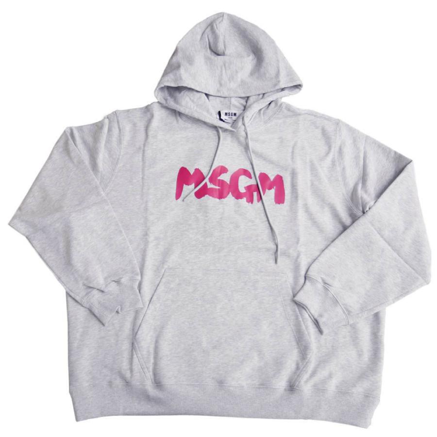 MSGM エムエスジーエム 新品 定番 ロゴパーカー ライトグレー