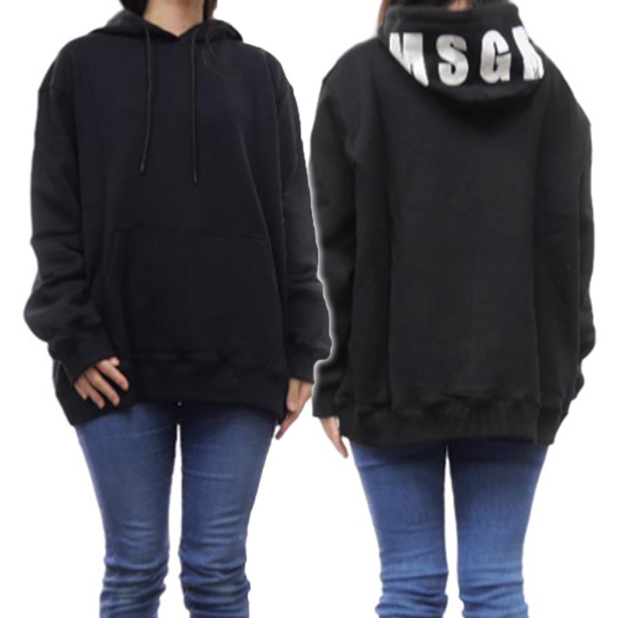 旧作お買い得セール！ MSGM エムエスジーエム パーカー レディース 裏起毛プルオーバー コットン 綿100％ 2000MDM535 200001 ホワイト MSGM（エムエスジーエム） レディース裏起毛プルオーバーパーカー