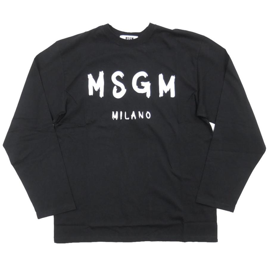 MSGM エムエスジーエム メンズクルーネックロングTシャツ 2000MM511 200002 ブラック /定番人気商品｜tre-style｜02