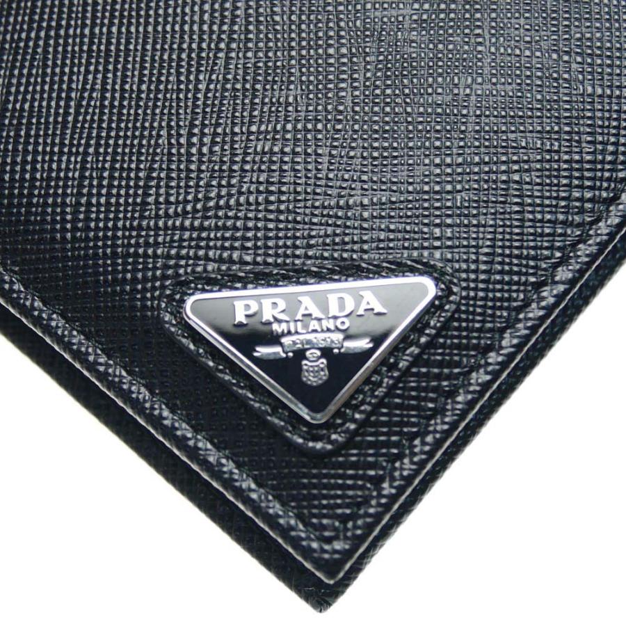 PRADA プラダ メンズ二つ折り財布（小銭入れ付き） 2MO008 QHH / SAFFIANO TRIANG ブラック｜tre-style｜05