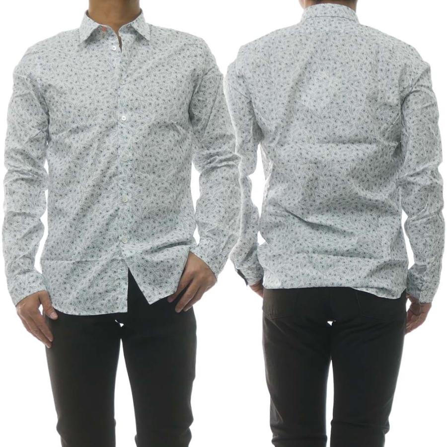 PAUL SMITH ポールスミス メンズ長袖シャツ M2R 610P A20711 ホワイト×フラワー