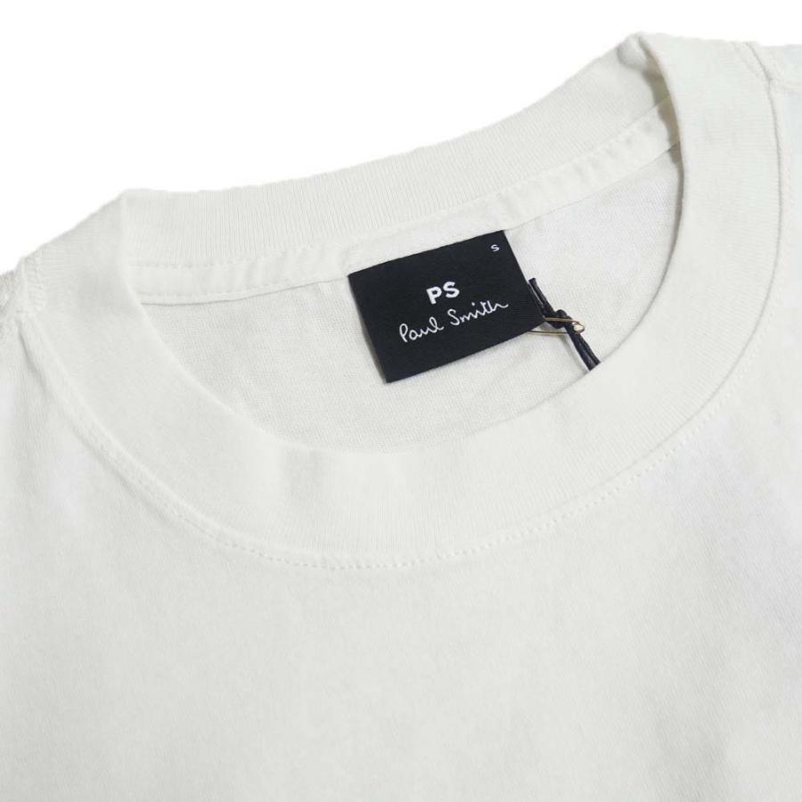 PS PAUL SMITH ポールスミス メンズクルーネックロングTシャツ M2R 349YE L21154 ホワイト｜tre-style｜03