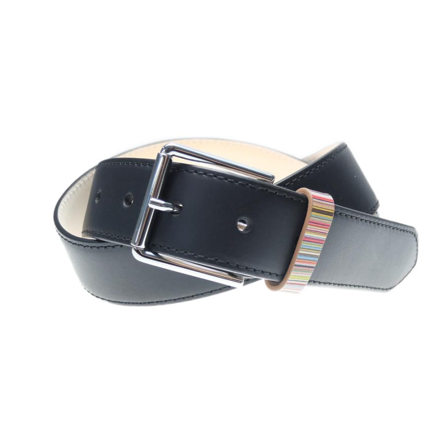 ポールスミス黒レザー ベルト シルバーバックル Paul Smith ポールスミス PAUL SMITH ベルト メンズ ブラック 黒