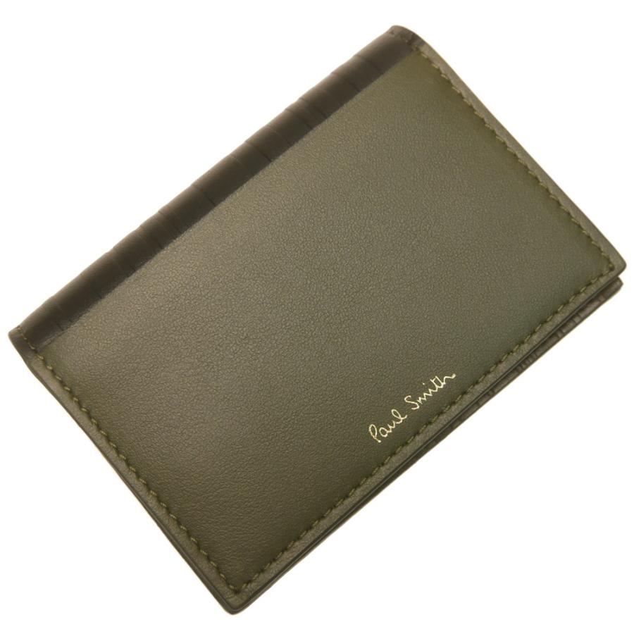 Paul Smith 名刺入れ ダークグリーン 楽天市場】Paul Smith ポールスミス二つ折り名刺入れ 箔押しロゴ
