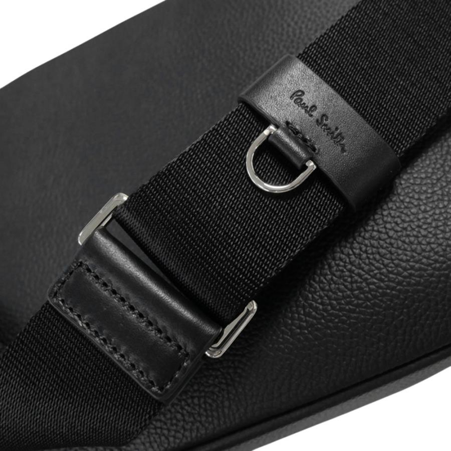 Shich様 【美品】Paul Smith ブラックレザーショルダーバッグ シグネチャーストライププラー 2WAY ミニショルダーバッグ / Paul