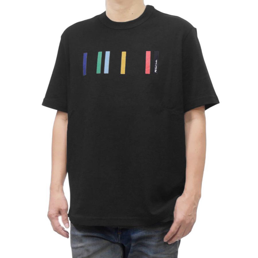 Tシャツ・カットソー Paul Smith SS23 (M2R/150LZ/K21580_79) Men's Navy Organic Cotton V-Neck Zebra Logo T-Shirt