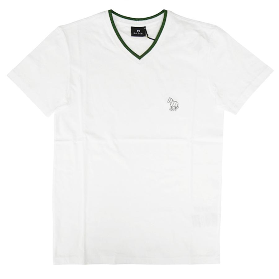 セールSS PS PAUL SMITH ポールスミス Tシャツ メンズ コットン 綿100％ 半袖 Vネック M2R 785Y P22266 無地 ワンポイント ブランド ロゴ カジュアル ホワイト Paul Smith（ポール・スミス） PS PAUL SMITH メンズVネックTシャツ