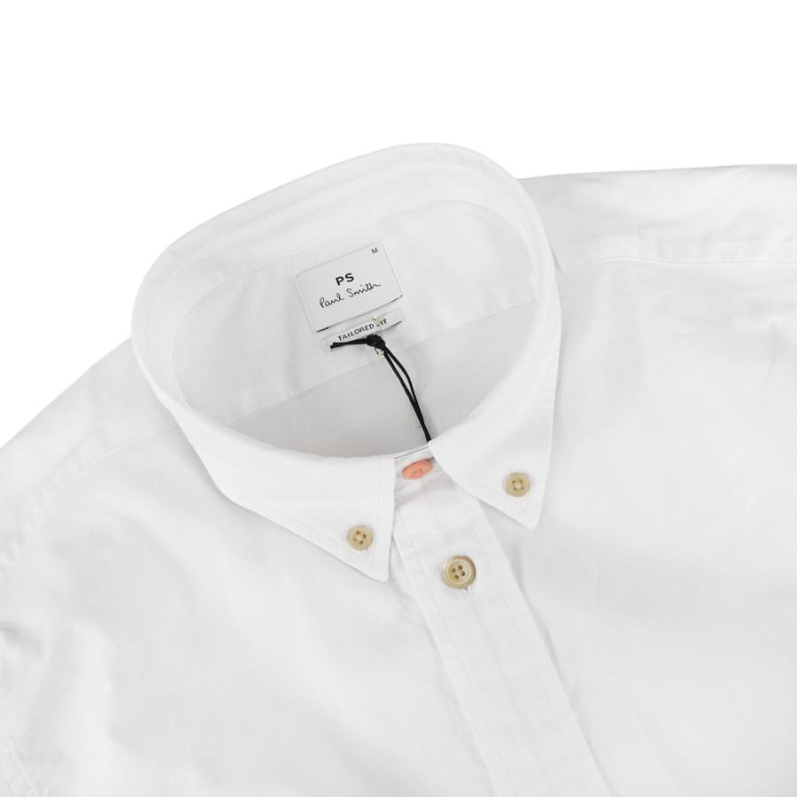 セールSS PAUL SMITH ポールスミス テーラードシャツ メンズ コットン 綿100％ 長袖 M2R 599R P21846 Yシャツ ビジネス ブランド 刺繍 無地 ワンポイント 大きいサイズ ホワイト Paul Smith（ポール・スミス） メンズテーラードシャツ M2R 599R