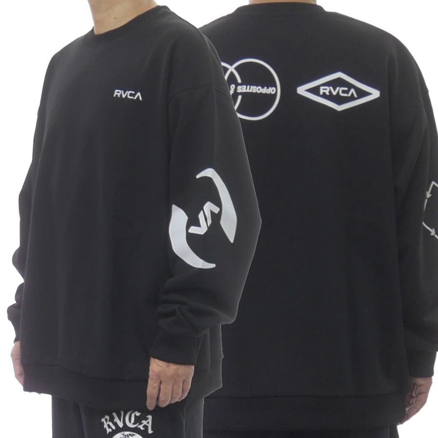 セールAW RVCA ルーカ トレーナー メンズ BF042003 / STACKHOUSE CR ブラック RVCA（ルーカ） メンズトレーナー BF042003 / STACKHOUSE CR ブラック