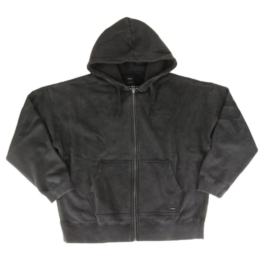 RVCA ルーカ メンズジップアップパーカー BF042019 / ARCH BACK SIDE ZIP HD ケミカルブラック_4