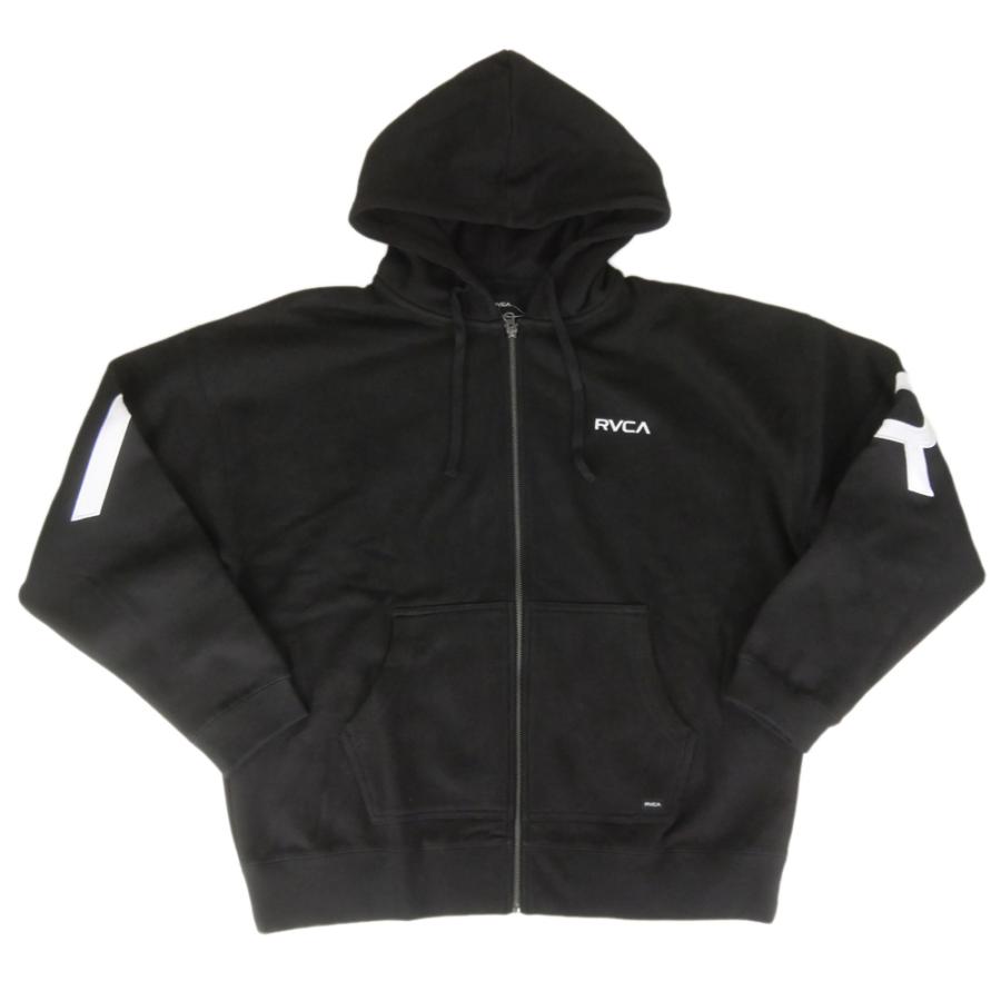 RVCA ルーカ メンズジップアップパーカー BF042019 / ARCH BACK SIDE ZIP HD ブラック_4