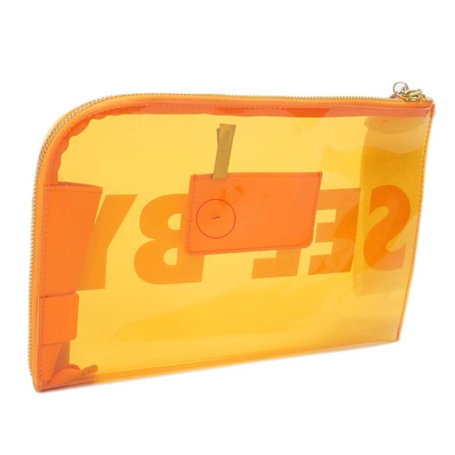 Chloe オレンジ クラッチバッグ SEE BY CHLOE ☆難有り特価！ シーバイクロエ レディースクリア