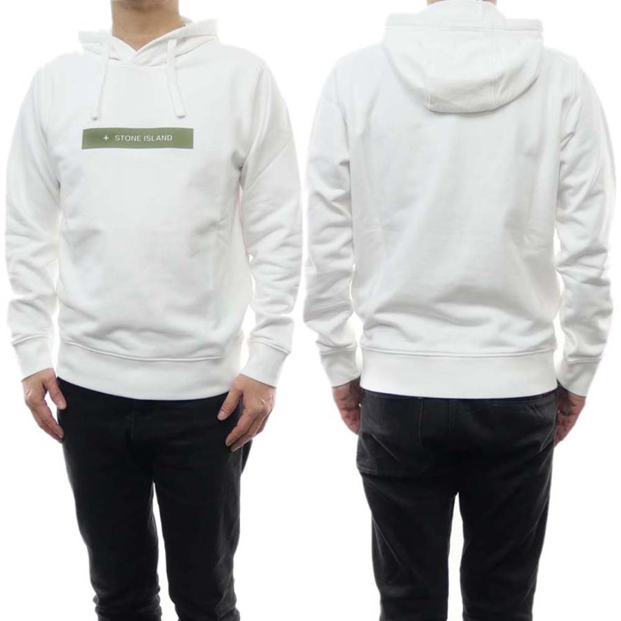旧作お買い得セール！ STONE  ストーンアイランド パーカー メンズ プルオーバー コットン 綿100％ 65585 ホワイト STONE ISLAND（ストーン アイランド） メンズプルオーバーパーカー